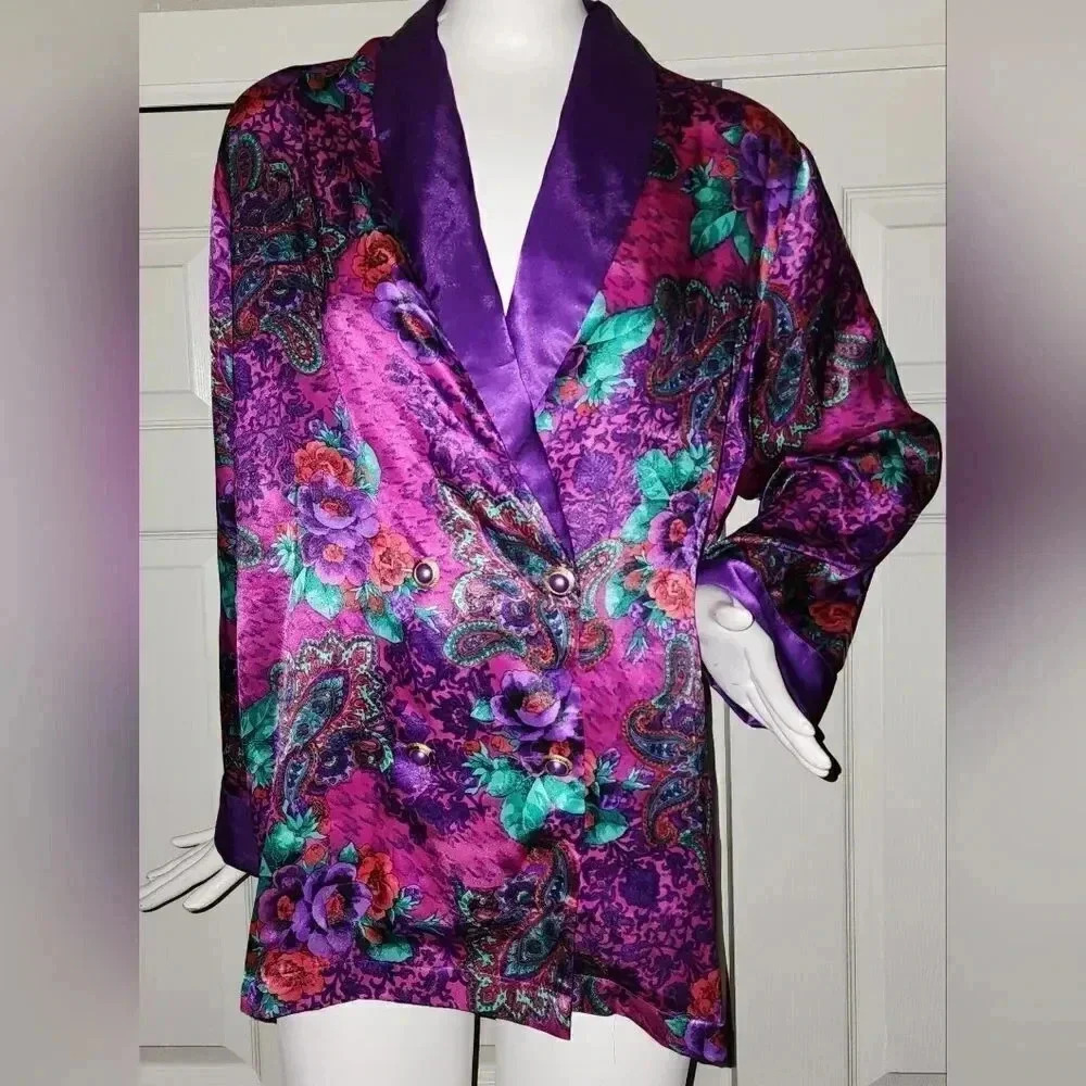 Vintage VS Victoria's Secret Gold Label Satiny Sexy Glam PJ Pajama Robe S or M